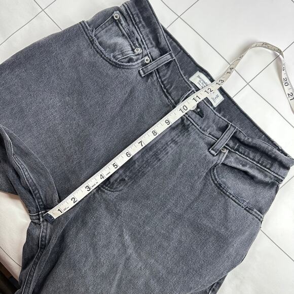 Abercrombie Jeans Womens 28 Short Black Gray 90s Straight Curve Love High Rise - Picture 9 of 12